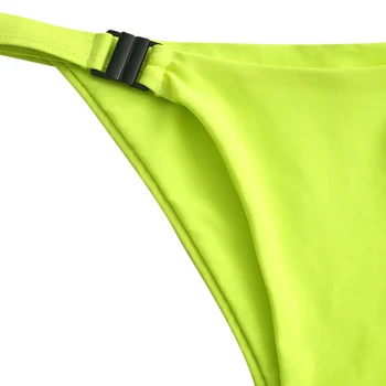 ZAFUL Neon Potopite Zaprtje Spredaj Bikini Kopalke Poletje Bikini Nizko Rez Bikini z Nizko Vitka Bikini Plaži Ženske Kopalke 2020 Nova