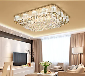 Luksuzni vzdušje led dnevna soba stropne svetilke Evropske okrogle, pravokotne spalnica zlato kristalno lučka led razsvetljave držalo