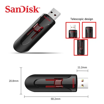 SanDisk pero pogon USB 3.0 Kovinski USB ključek 16GB 32GB 64GB Pomnilnika memory stick U Disk 128GB 256GB pendrive USB ključ