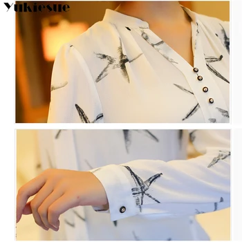 Poletje 2019 Bluze za Ženske Vrhovi Urad za Delo Elegantno Šifon Majice črne Slim Bluzo Priložnostne Dolg Rokav Plus Velikost Belo Srajco