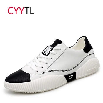 CYYTL 2019 Nova Moda za Moške Superge Usnje Priložnostne Bela Hoja Čevlji Udobno Študentov Tenis Masculino Zapatillas Hombre