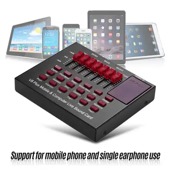 Nova Moda V8 Plus Multi-funkcijski USB Zunanja Omrežna K Pesem Live Bluetooth Zvočne Kartice Multi-efect Zvoka, Mešanje Zvoka Kartico