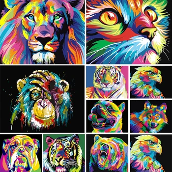 5D diamond slikarstvo živali nastavitev, barve, lev, tiger, mačka, kvadratni diamond vezenine, mozaik, slike, navzkrižno šiv, DIY dekoracijo