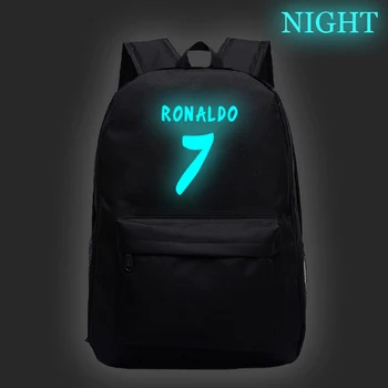 Lep Cristiano Ronaldo CR7 Svetlobna nahrbtnik Fantje Dekleta modni nov vzorec CR7 šolski nahrbtnik