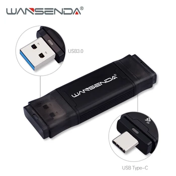 WANSENDA OTG USB Flash Drive 2 v 1 USB3.0 & Type-C Pero Disk 512GB 128GB 256GB 64GB USB 3.0 Zunanji pomnilnik Pendrive