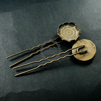 25 mm krog krono nastavitev vintage stil bronasto DIY bobby pin lase oprijem pin DIY dobave 1502016