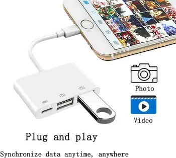 OTG USB na Strele Adapter Pretvornik MIDI Klavir Tipkovnico Camera Adapter Za iPhone 11 ipad XS max XR X 8 7 6 6s 5s 5 SE iOS 13