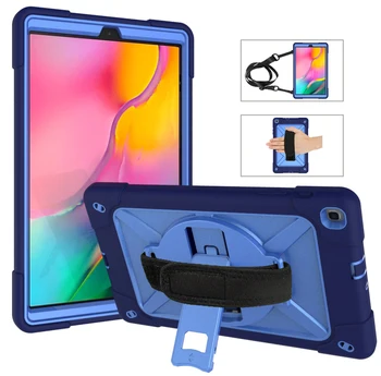 Shockproof Oklep Tablični Primeru Za Samsung Tab A10.1 SM-T510 SM-T515 2019 spadajo Težka Zaščitna Ramenski Trak Tablet Stojalo Primeru