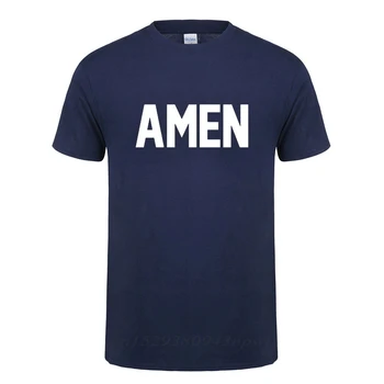 Christian AMEN Natisnjeni T Shirt Moški Ženska Poletje Bombaža, Kratek Rokav Jezus T-Shirt Geek Blusas Camisetas Camisa Masculina