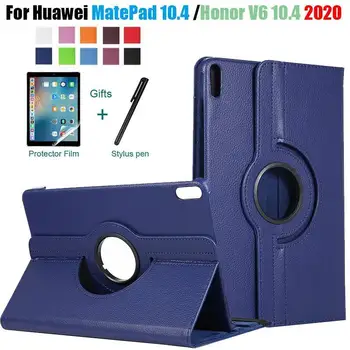 360-Stopinjski Vrtečih za Huawei MatePad Mate Pad 10.4 Primeru BAH3-W09 BAH3-AL00 PU Usnje Tablet Kritje za Huawei Honor V6 Primeru