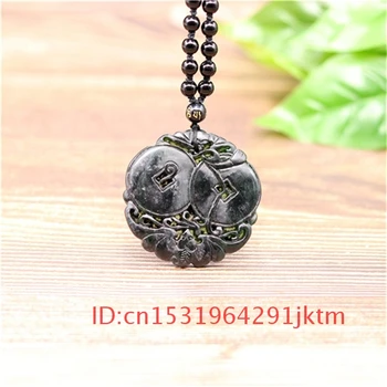 Darila Jade Amulet za Naravno Bat Obesek Dodatki za Moške Nakit Obsidian Čar Črno Zeleni Kitajski Ogrlica Ročno Izrezljane