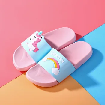 Poletje Rainbow Unicorn Fantje Dekleta Copate 2020 Otroci Sandale Jelly natikači Dekleta Jelly Čevlji Otroci Flip Flops SO011