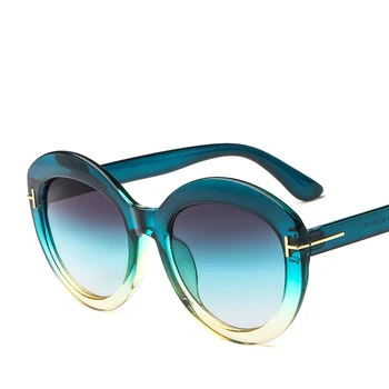 Nova Moda Okrogla sončna Očala Ženske 2018 blagovne Znamke Gradient Barve Okvirjev S T Edinstven Ženski Moški Očala Oculos de sol UV400