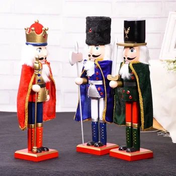 [MGT38cm lesene vojak lutka nutcracker s štirimi kraljestvu pravljica znakov okraski doma okraski za Božična darila, obrti