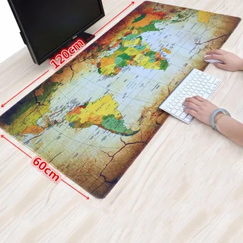 120x60cm XXL Veliki Svetovni zemljevid Mouse pad igralec Pokrajino Mousepad Tipkovnico mat Office Tabela Blazine Dekor Anime Krajine Zemljevid