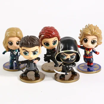Avengers Endgame Carol Danvers Black Widow Hawkeye Ronin PVC Številke Zbirateljske Model Igrače 5pcs/set