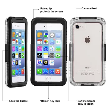 Seonstai Vodotesno Ohišje za iPhone 5S 5 MP, Plavanje, Potapljanje Polno Primeru Podvodni Telefon Kritje za iPhone 4 in 4S Torbica