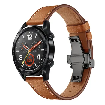 Trak za Samsung Galaxy Watch 3 41mm/45mm/42mm/46mm/Aktivna 2/Prestavi S3 20 MM/22 MM Watchband Metulj Sponke Usnjeno Zapestnico Pasu