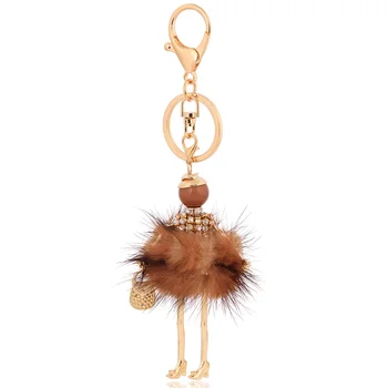 New zajec krzno keychains modna krzna pom pom avto key ring verige za ženske vrečko krzno lutka cofi obesek za ključe obesek