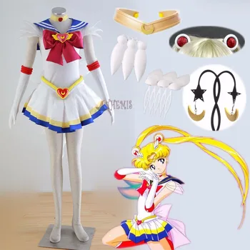 Athemis Anime Sailor Moon Usagi Tsukino Super S Cosplay Kopalke po Meri vseh Velikosti Obleko in Nakit