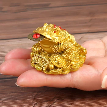 Feng Shui Urh Denarja, Sreče, Sreče, Bogastva Kitajski Golden Frog Urh Kovanec Smolo Urad Za Dekoracijo Namiznega Okraski Srečen Darila