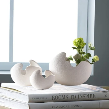 Sodobne Ustvarjalnosti Bele Keramične Vaze za Poročno Dekoracijo Doma Darilo Hydroponic Spraviti Osebnost Rastline Daffodil Vaza
