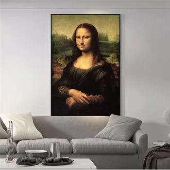 Nasmeh Mona Lisa Portret Platno Umetniško Slikarstvo Reprodukcije Klasične Da Vinci Znane Umetniške Grafike Za Dnevno Sobo Cuadros Dekor