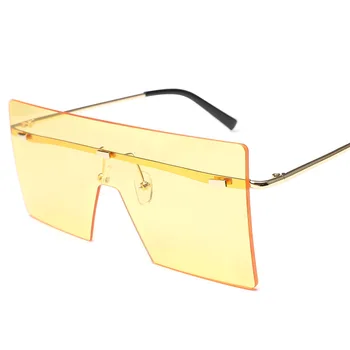 Kvadratni Ženska Sončna Očala 2020 Prevelik Sončna Očala Letnik Velik Okvir Očal Rimless Oculos De Sol Ženski Kardashian Spektakel