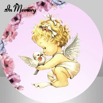 InMemory Baby Angel Krst, Sveto Obhajilo Krog Kulise Dekleta Newborn Baby Tuš 1. Rojstni Krog Okolij