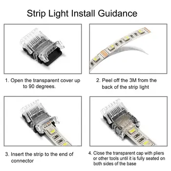 5pcs LED Trak Priključek 4Pin, 10 mm LED Priključki Za 5050 3528 4Pin RGB Svetlobe Nepremočljiva in Ne vodoodporna LED Trakovi