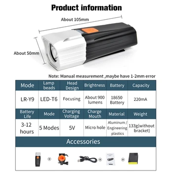 WEST KOLESARJENJE Kolo Svetlobe Izposoja Smerniki 900 Lumen Kolesarjenje Prednji Luči USB Polnilna LED Vodotesna Svetilka Kolesarska Svetilka