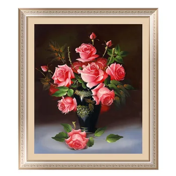 40*46 cm 5D Rose Cvet Diamond Slikarstvo Diamond Vezenje Navzkrižno Šiv Rose Krog Kamniti Križ Mozaik Rose Cvet Doma Dekor