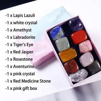 10 Kosov/Škatlo Naravnih Čakro Padle Kamen Gemstone Rock Mineralnih Kristalov Poljski Zdravilne Meditacije Za Feng Shui Dekor