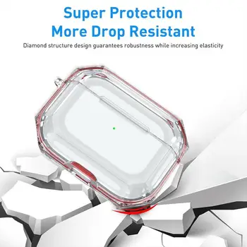 Prozorni Zaščitni Pokrov Za Airpods Pro Primeru Dveh barvnih Trajno Varovalne Shockproof Primeru Z Vrvica za opaljivanje tega TPU V6D5