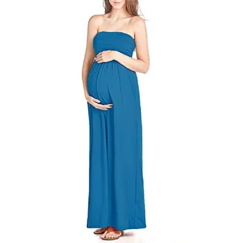 Brez rokavov porodniškega obleke dolžina Tal Nosečnosti obleko porodniškega obleko za baby tuš fotografiranje cev obleko plus velikost robe