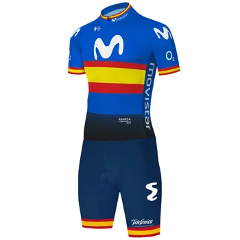 2020 pro Movistar Team kolesarski Skinsuit moški kolesarski dres kratkimi rokavi Jumpsuit Cestne Dirke Skinsuit bicicletta uomo