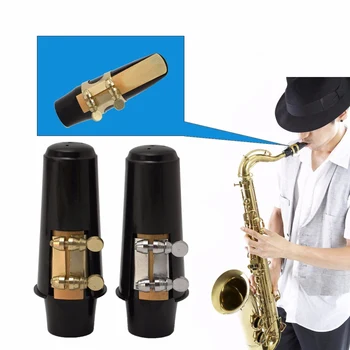 1pc Alto Sax Saksofon Ustnik S Skp Sponke Reed Obliži Blazine Blazine Srebrna/Zlata alto Saksofon Ustnik