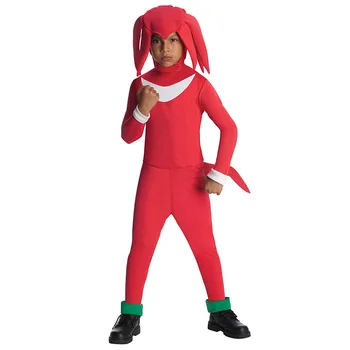 JEMMA LEONG Rdeče Sonic Hedgehog Kostum Za Otroke Fantje SEGA Igra Cosplay Halloween Carnival Uspešnosti Kažejo Otrok'day Darilo