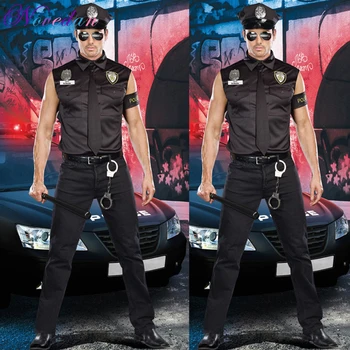 Policija Cosplay Enotna moška Vloga Igranje Inštruktor Enotno Skušnjavi Fazi Halloween moška Oblačila