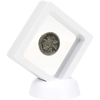 Kovanec Display Box - Komplet 10 3D Plavajoči Okvir Zaslona Imetnik s Stojala za Izziv Kovancev, AA Medaljoni, Nakit