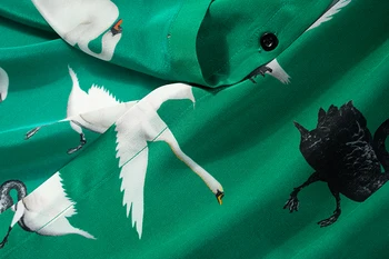 Ženske Čista Svila zelena belovrati Gumb navzdol Dolgimi Rokavi Obleka Kimono Jopico Šal Plašč Bluzo Poletje Plaža prikriti JN376