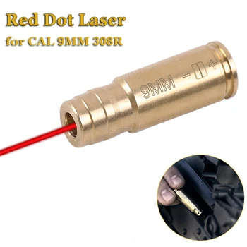Red Dot Laser Boresight Taktično CAL 9 mm 308R Kartuše Medenina Izvrtino Sighter za Puško, Pištolo Področje Lov Pištolo Dodatki