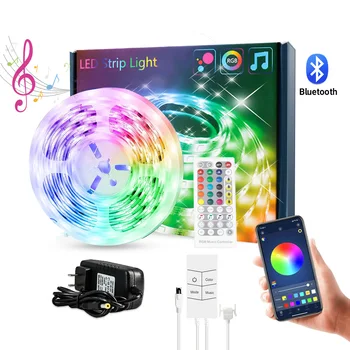 LED Trakovi Luči Bluetooth 15m Glasbo Sinhronizirati 5050 RGB pod Nadzorom APP+Remote+Mic+4 Gumb Preklopite Glasbe Sync