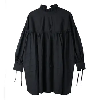 XITAO Naguban Plus Velikost Svoboden Backless Bluzo Moda za Ženske do leta 2020 Spomladi Poln Rokav Boginja Fan Manjšinskih Priložnostne Srajco DMY2926