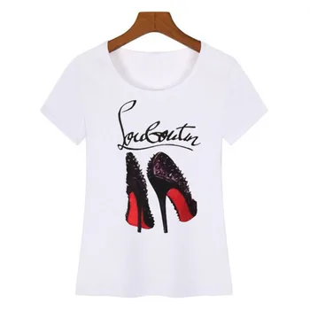 2020 Najnovejši akvarel visoke pete, čevlji za tiskanje modi t shirt femme smešno majica s kratkimi rokavi ženske 90. letih hip hop punk majica hipster ulične