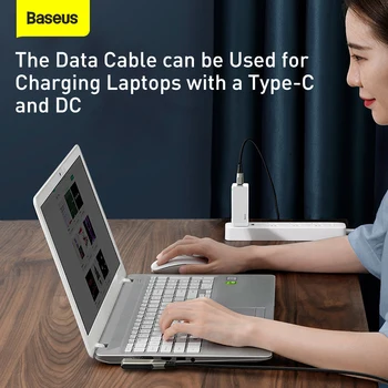 Baseus 100W Tip C do USB C DC Kabel Laptop Hitro Polnjenje DC Napajalni Kabel Za Macbook Lenovo Prenosni Telefon Kabel PD Kabel