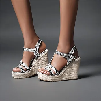 MORAZORA 2020 nov prihod ženske sandale, ki modne kača platformo bukcle dame čevlji poletje klini stranka čevlji črna rjava bela