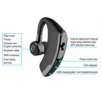 Novo V9 V10 za Prostoročno uporabo Brezžične Bluetooth Slušalke za Nadzor Hrupa Poslovnih Brezžične Bluetooth Slušalke z Mikrofonom za Voznika Šport