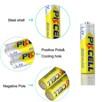 8Pcs/2Cards PKCELL AA Baterija za ponovno Polnjenje NIMH 600mah 1.2 V Baterije Pravi Zmogljivosti Za Digitalni Fotoaparat