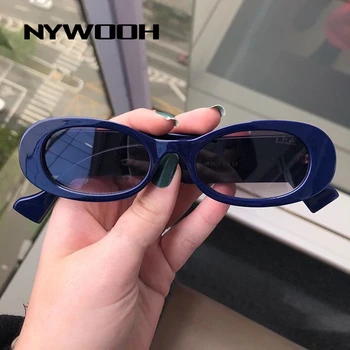 NYWOOH Letnik Ovalne sončna Očala za Ženske in Moške blagovne Znamke Oblikovalec Majhen Okvir Dame sončna Očala v Modi Hip-hop Očala UV400